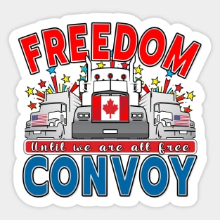 FREEDOM CONVOY 2022 UNTIL WE ARE ALL FREE LETTERS RED AND BLUE Sticker